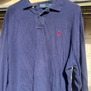 Navy Polo Ralph Lauren L/S knit Polo Shirt Size L